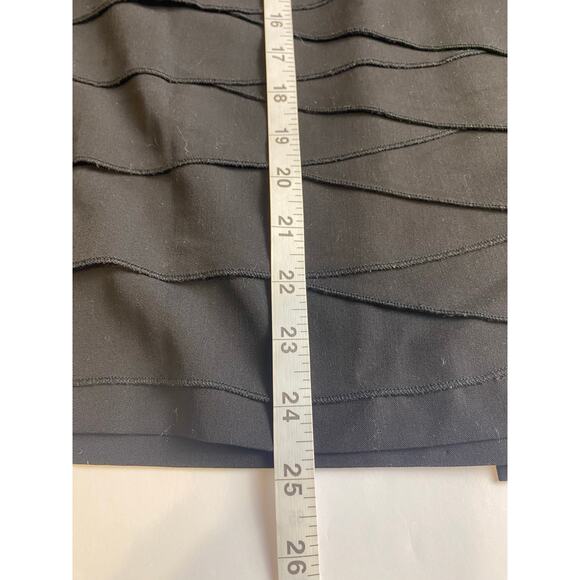 Larry Levine Black Layered Cross Ruffle A-line Mini Skirt Women's Size 22 - Picture 5 of 6